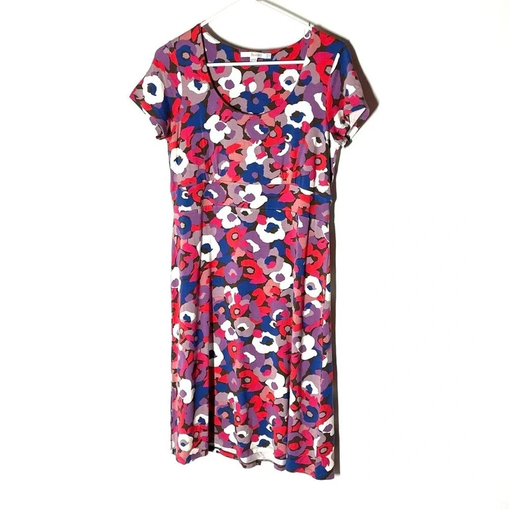 Boden Poppy Floral Short Sleeve Jersey Knit Dress Size 10R